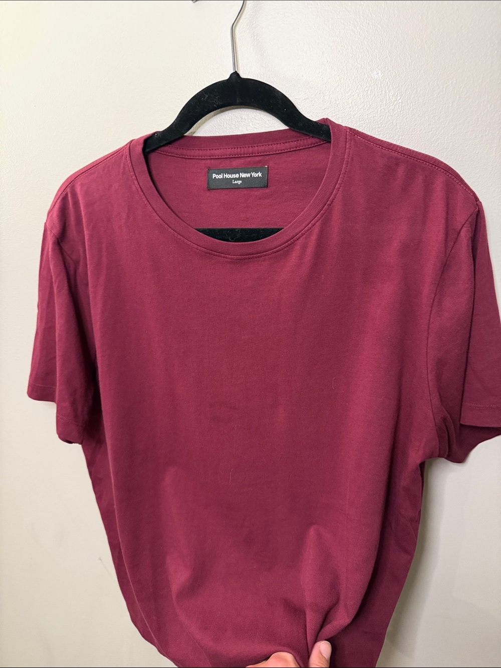 Men's Burgundy Crew Neck T‑Shirt